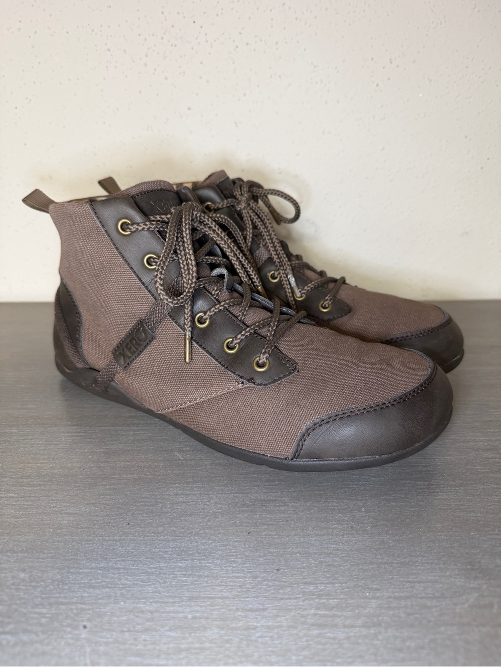 Xero Shoes Men's Size 11.5 US EUC Denver Brown Canvas Zero Drop Minimalist Boots